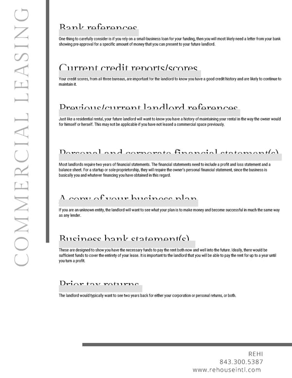 REHI Commercial Leasing & Financial Requirements - Page 3